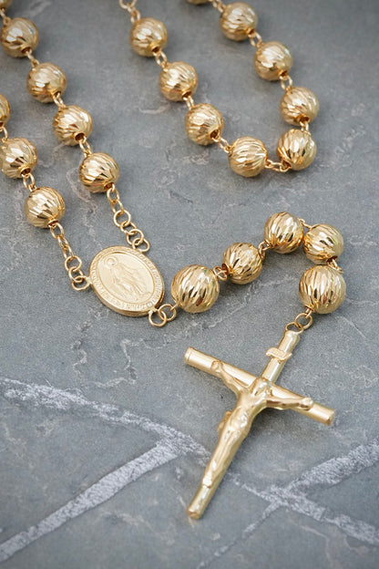 Rosario Diamantado de la Virgen de la Milagrosa 26.3gr / 65cm / 7 - 8mm — Oro Amarillo