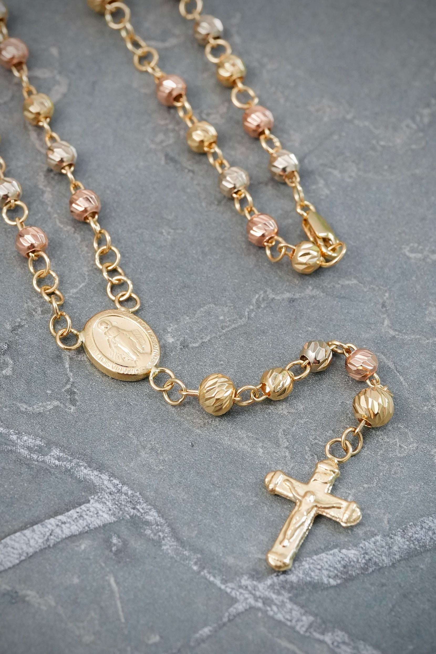 Rosario Diamantado de la Virgen de la Milagrosa 10.55gr / 50cm / 4 - 5mm — Tres Oros