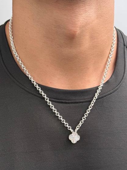 Cadena Lucky Clover Diamantada 12.1gr / 55cm / 4.5mm — Plata 925