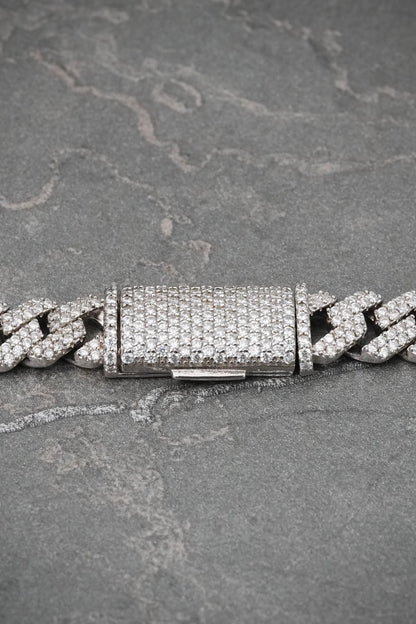 Cadena Dubai con 958pts de Moissanita 66.2gr / 55cm / 8mm — Plata 925