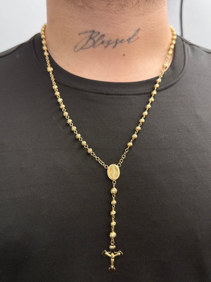 Rosario Diamantado de la Virgen de la Milagrosa 15.4gr / 60cm / 5 - 6mm — Oro Amarillo