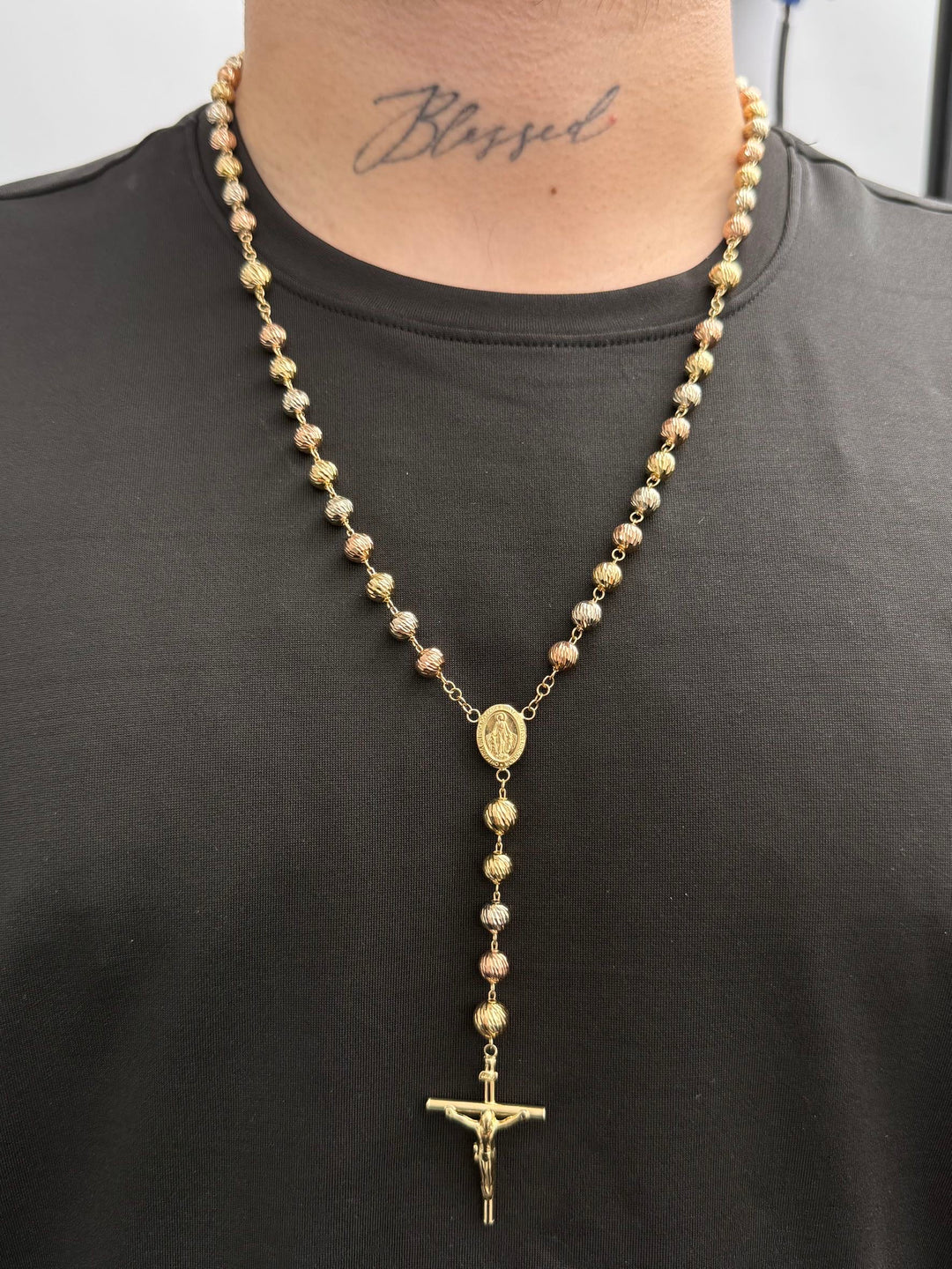 Rosario Diamantado de la Virgen de la Milagrosa 26.6gr / 65cm / 7 - 8mm — Tres Oros