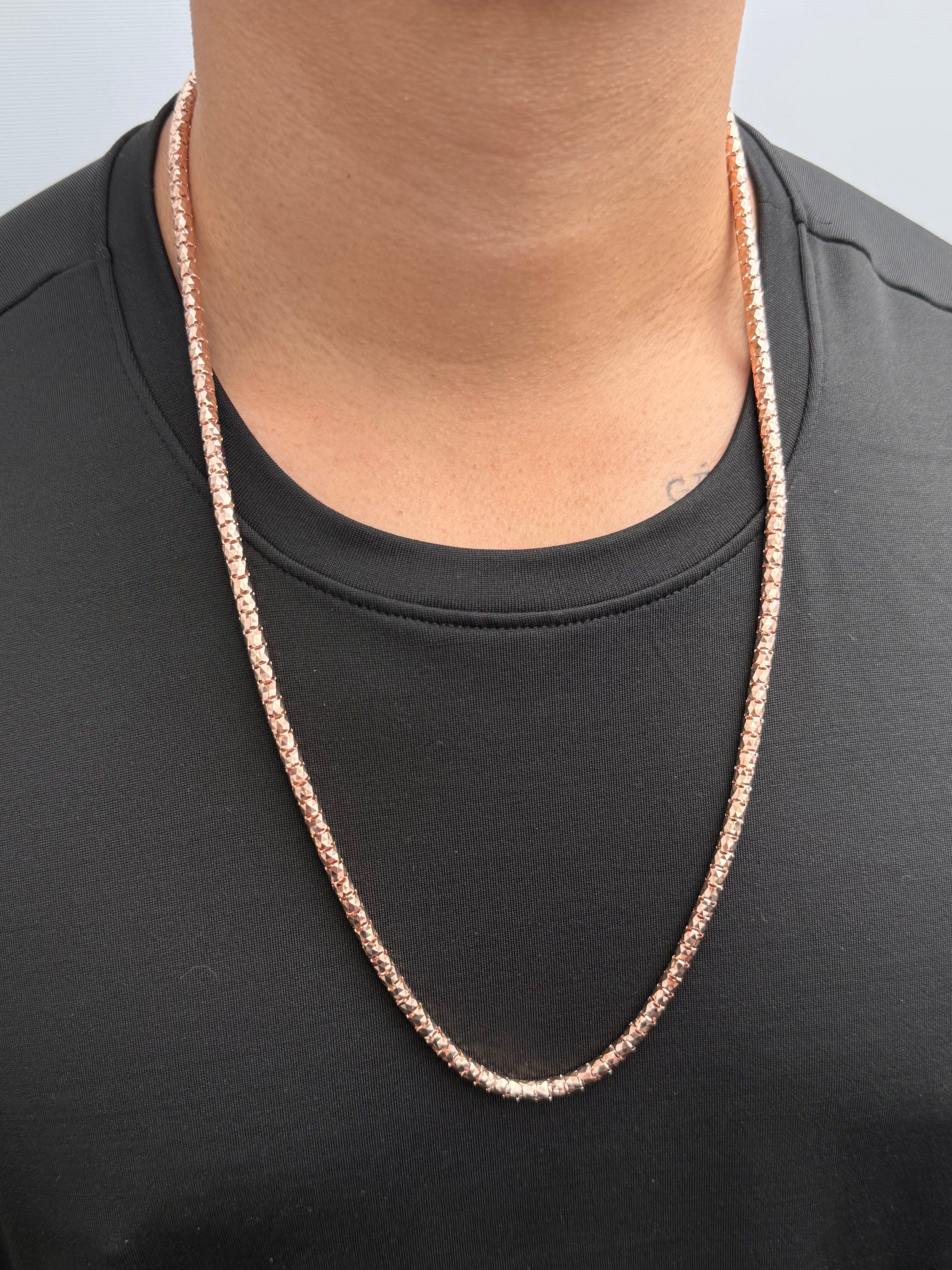 Cadena Cola de Raton Diamantada 35.7gr / 70cm / 4.3mm — Oro Rosado