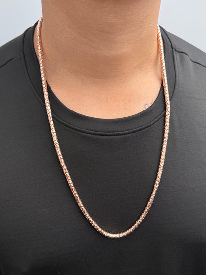 Cadena Cola de Raton Diamantada 35.7gr / 70cm / 4.3mm — Oro Rosado