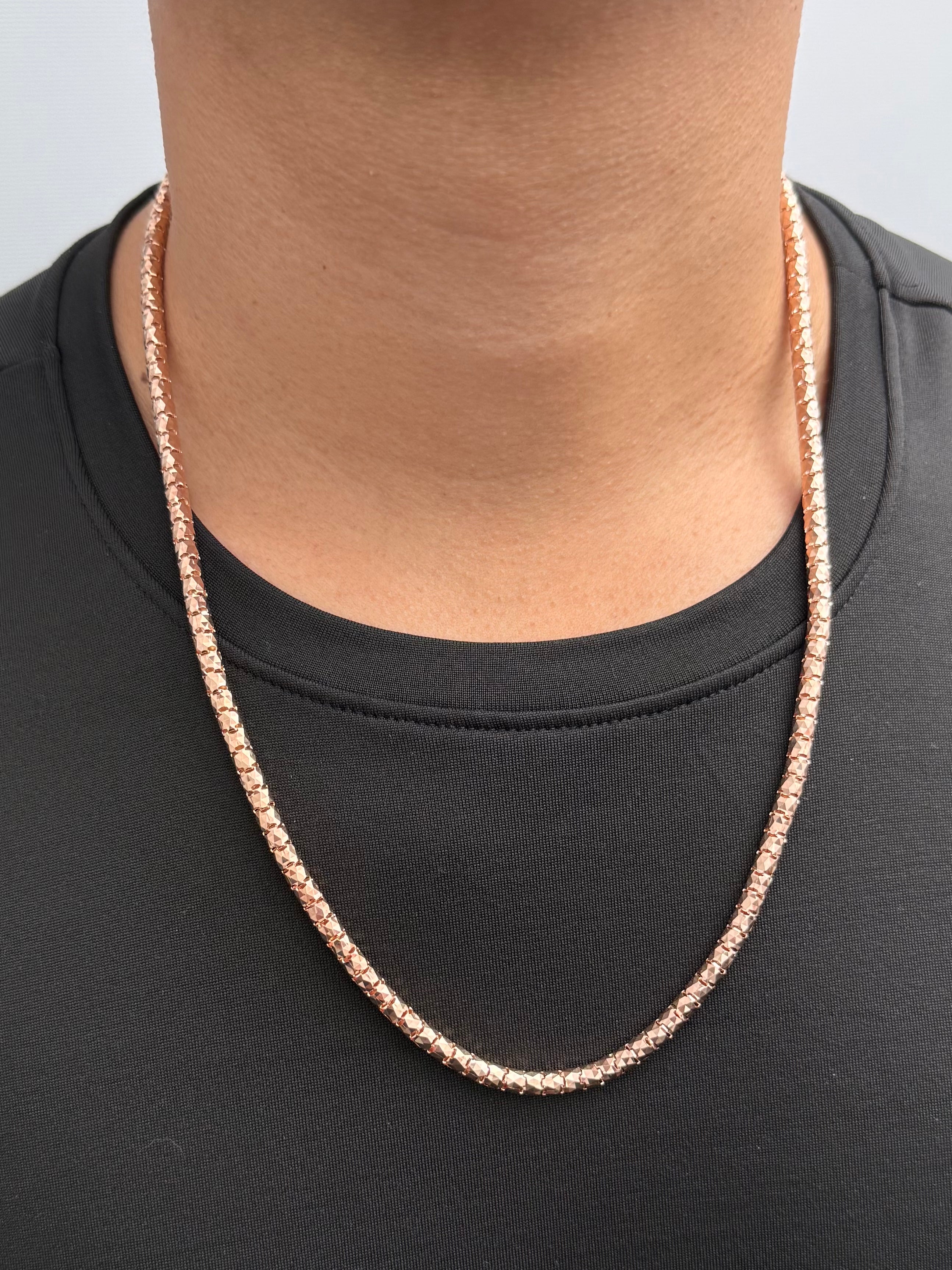 Cadena Cola de Raton Diamantada 30.4gr / 60cm / 4.3mm — Oro Rosado