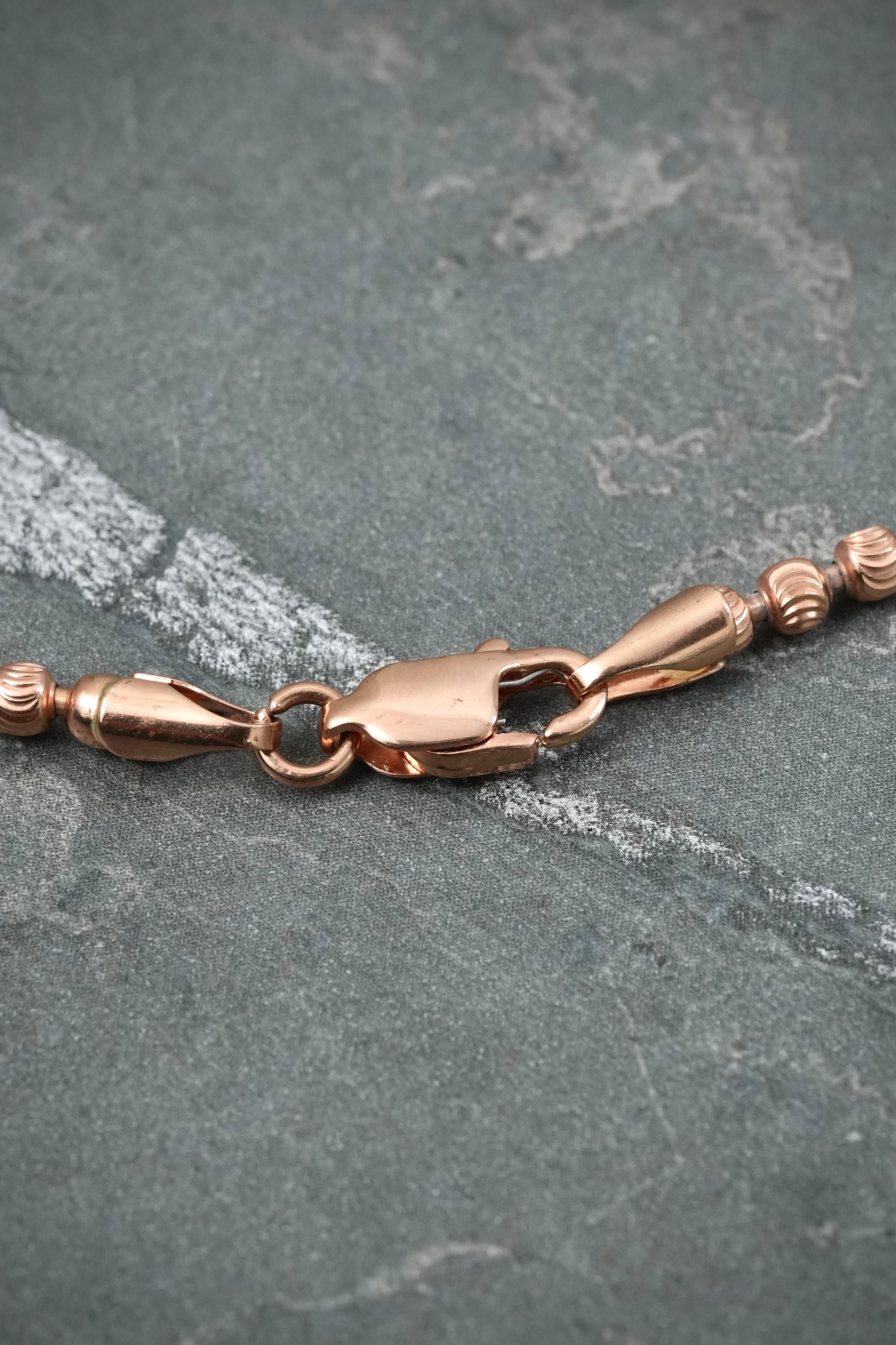 Cadena Militar Diamantada Luna 3mm 17.1gr / 60cm / 3mm — Oro Rosado