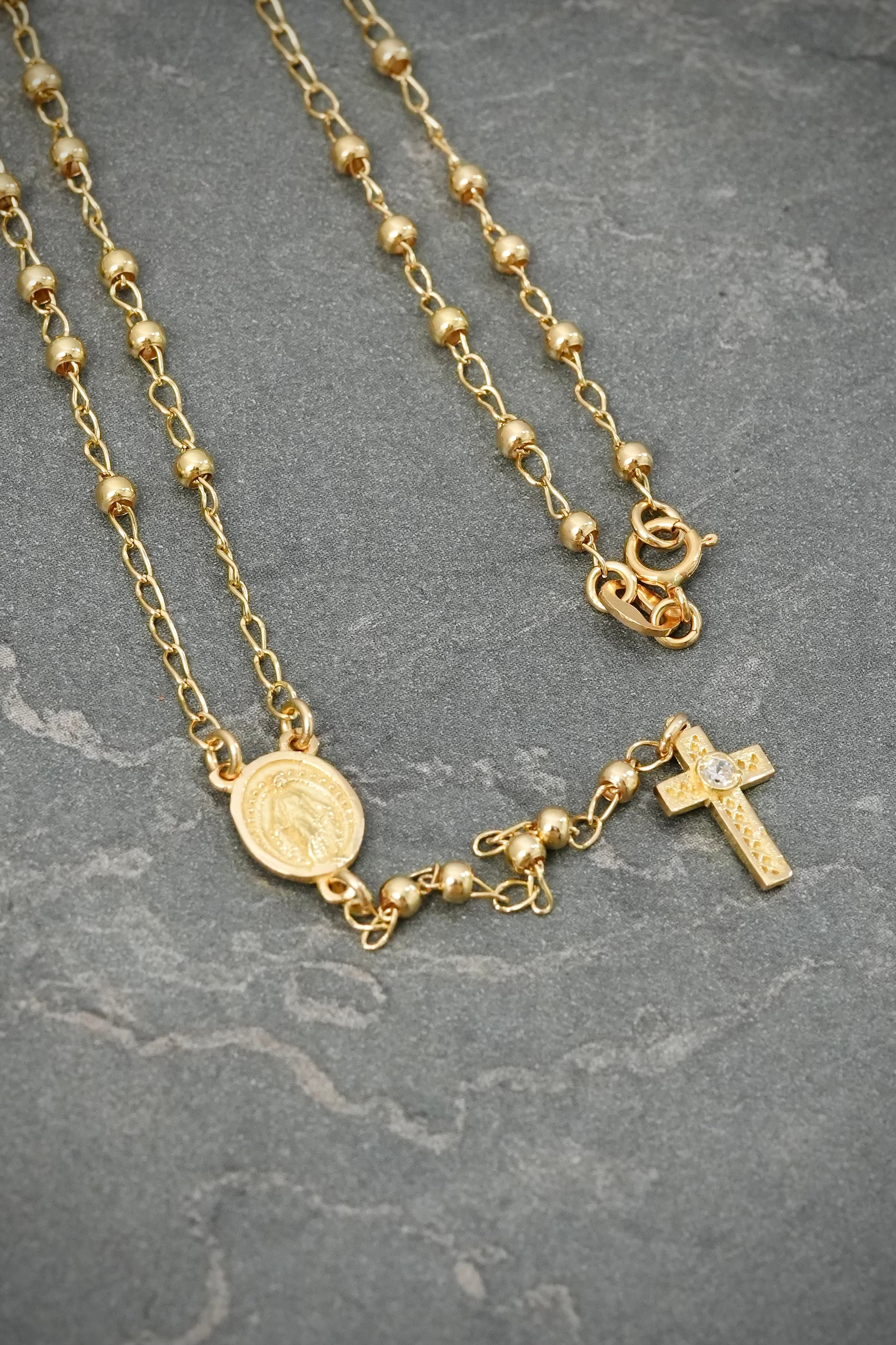 Rosario virgen de la milagrosa 4gr / Largo 50cm — Oro Amarillo