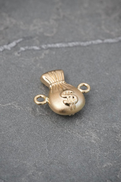 Herraje Bolsa de Dinero 0.7gr / 1.4cm / 13.7mm — Oro Amarillo