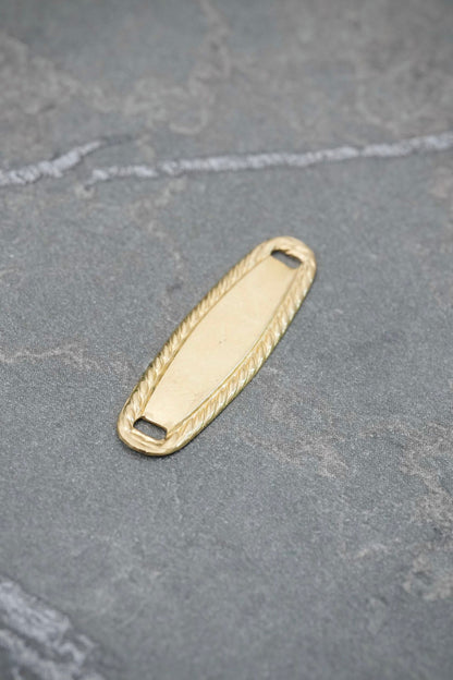 Herraje Placa Diamantada 0.55gr / 2.3cm / 6.9mm — Oro Amarillo