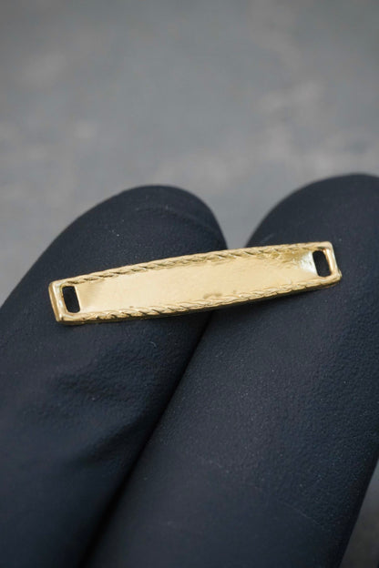 Herraje Placa Diamantada 0.5gr / 2.5cm / 5.2mm — Oro Amarillo