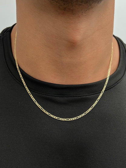 Cadena figaro 2.6gr / Largo 50cm / Oro Amarillo italy +1 M