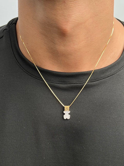 Dije oso th con swarovski blanco 1.9gr / Largo 1.7cm / Dos Oros Nac M