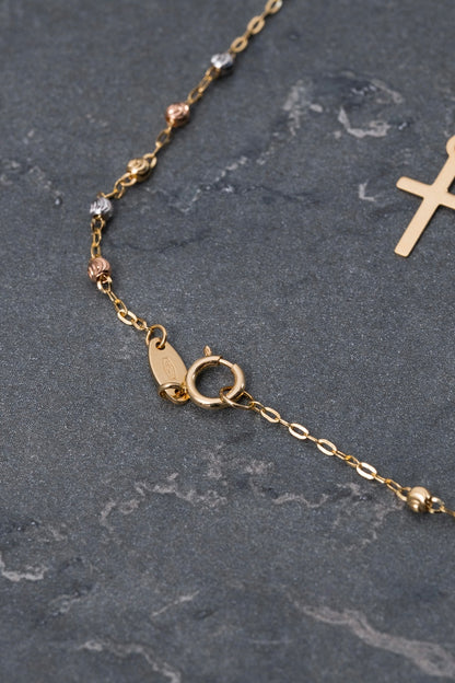 Rosario diamantado virgen de la milagrosa 3.45gr / Largo 50cm / Tres Oros italy +4 M