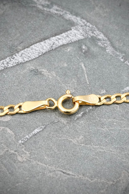 Cadena Cubana 3.9gr / 70cm / 2.3mm — Oro Amarillo