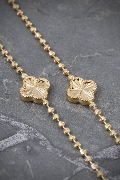 Cadena lucky clover diamantado luna 9.6gr / Largo 45cm / Oro Amarillo (Joya) B