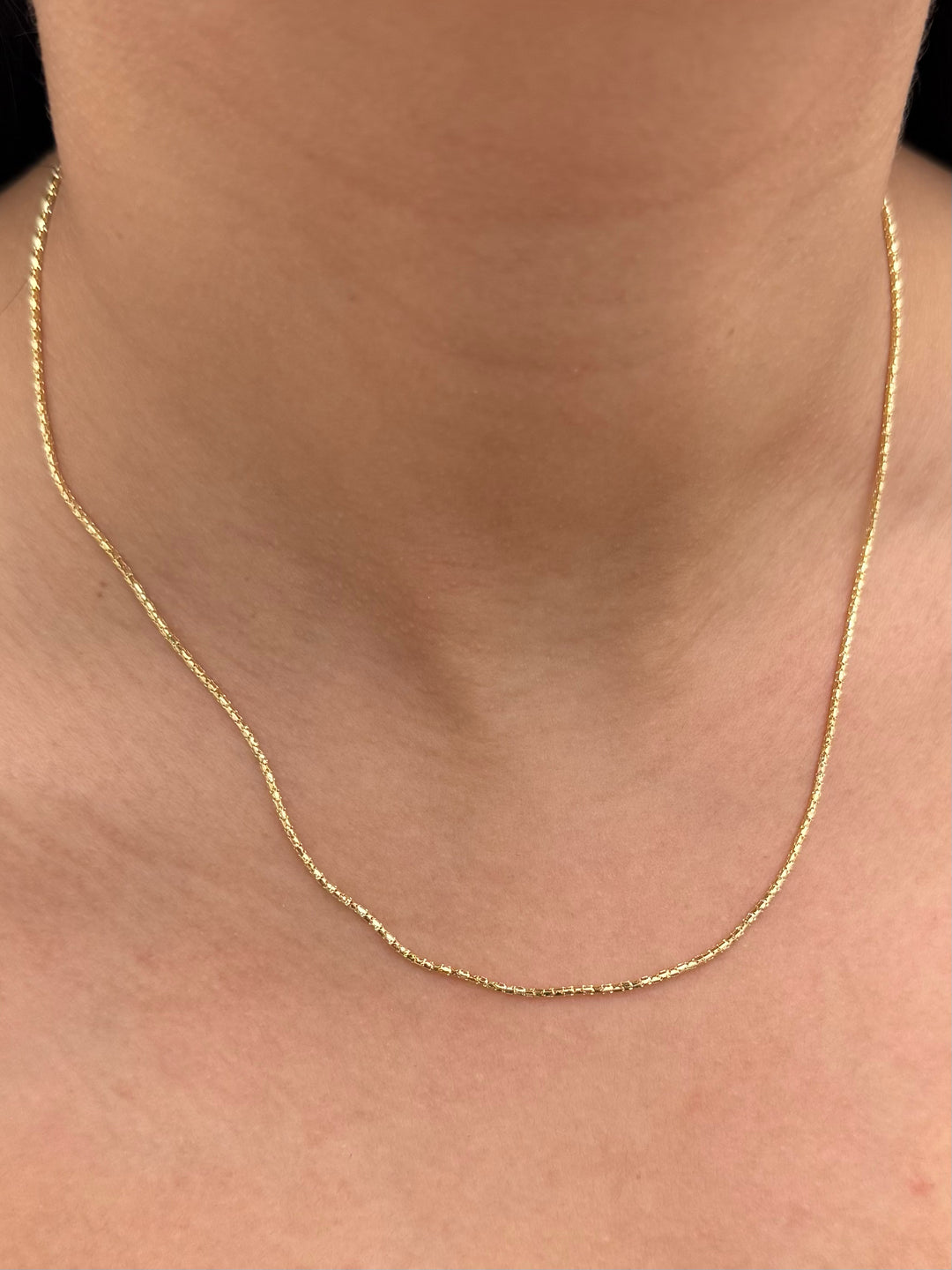 Cadena cola de raton diamantada 3.3gr / Largo 45cm — Oro Amarillo