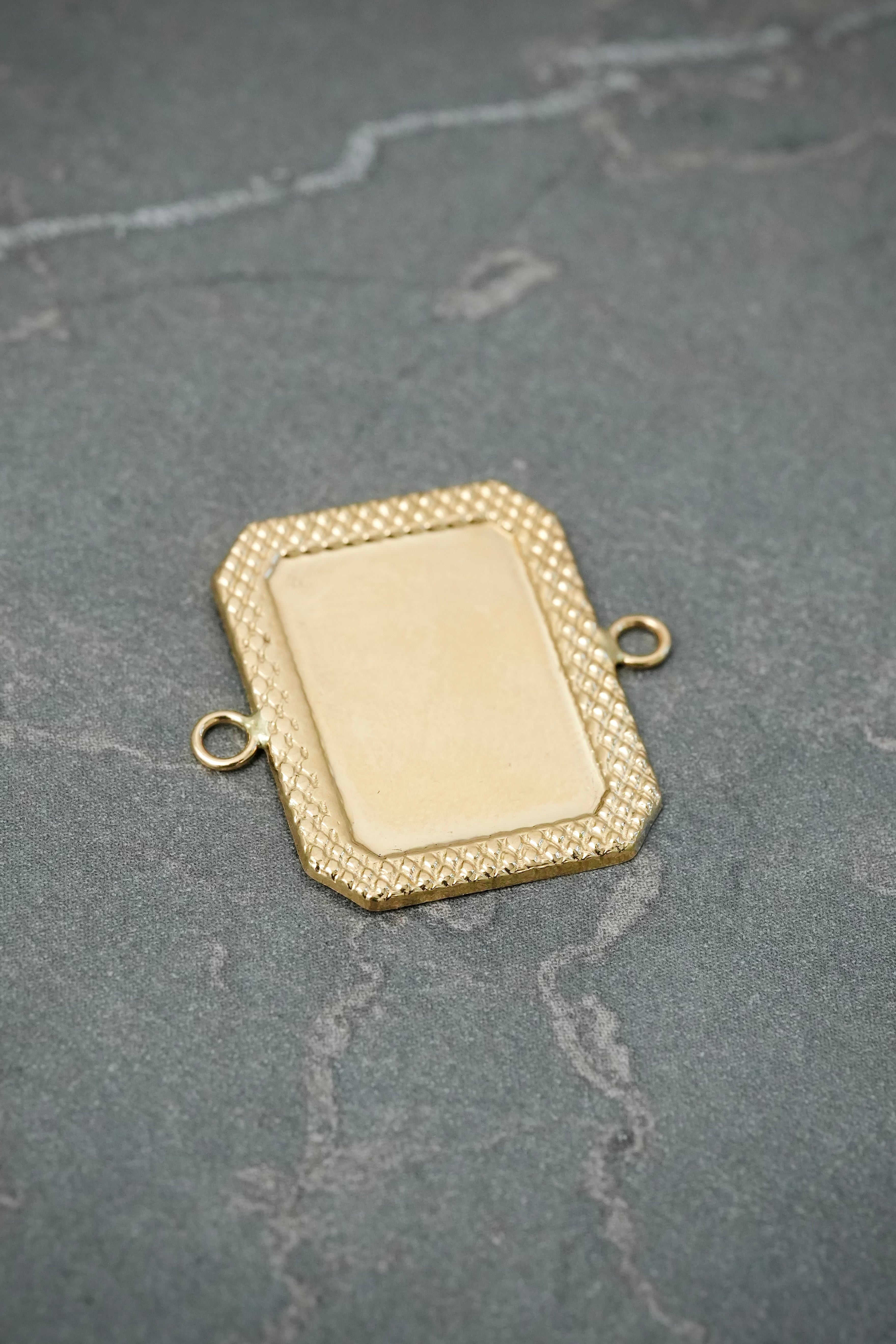 Herraje Placa Diamantada 1.05gr / 2.2cm / 20mm — Oro Amarillo