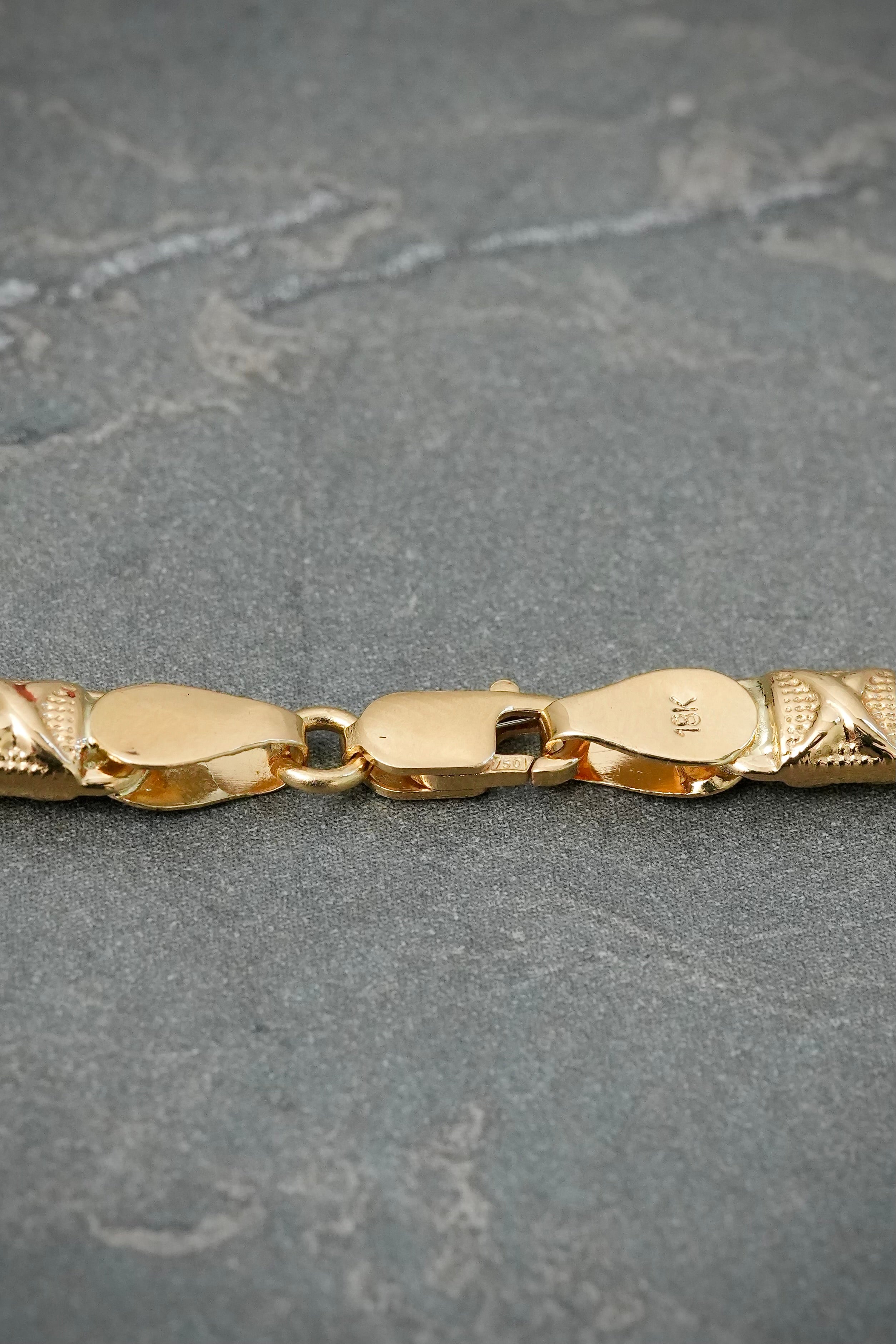 Cadena Rx con Caucho Negro 12gr / 60cm / 4.2mm — Oro Amarillo