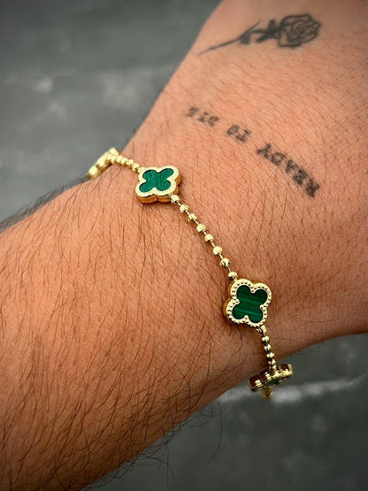 Pulso lucky clover verde 5.1gr / Largo 18.5cm / Oro Amarillo (Joya) M
