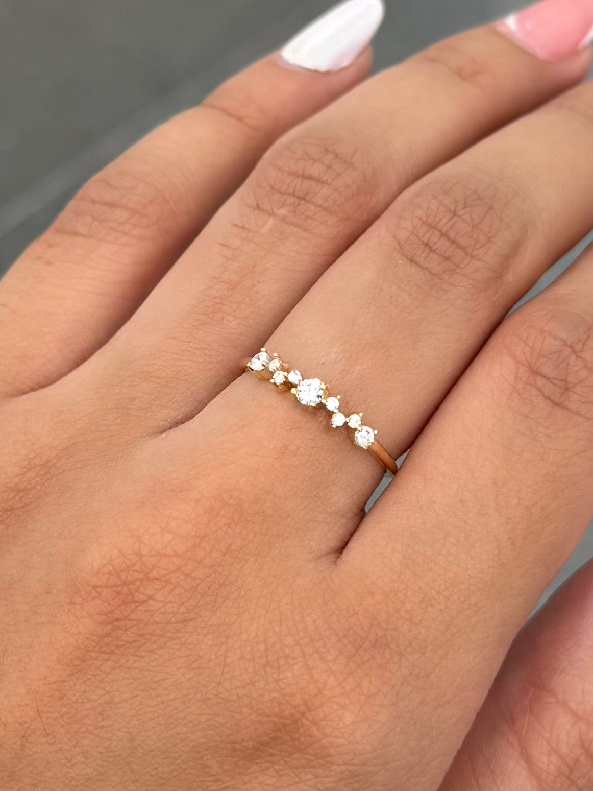 Anillo con 15pts de Diamante Blanco 1.2gr / Talla 7 3/4 — Oro Amarillo