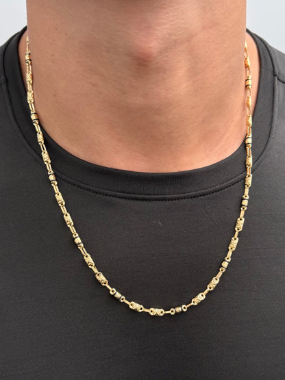 Cadena Rx con Caucho Negro 12gr / 60cm / 4.2mm — Oro Amarillo