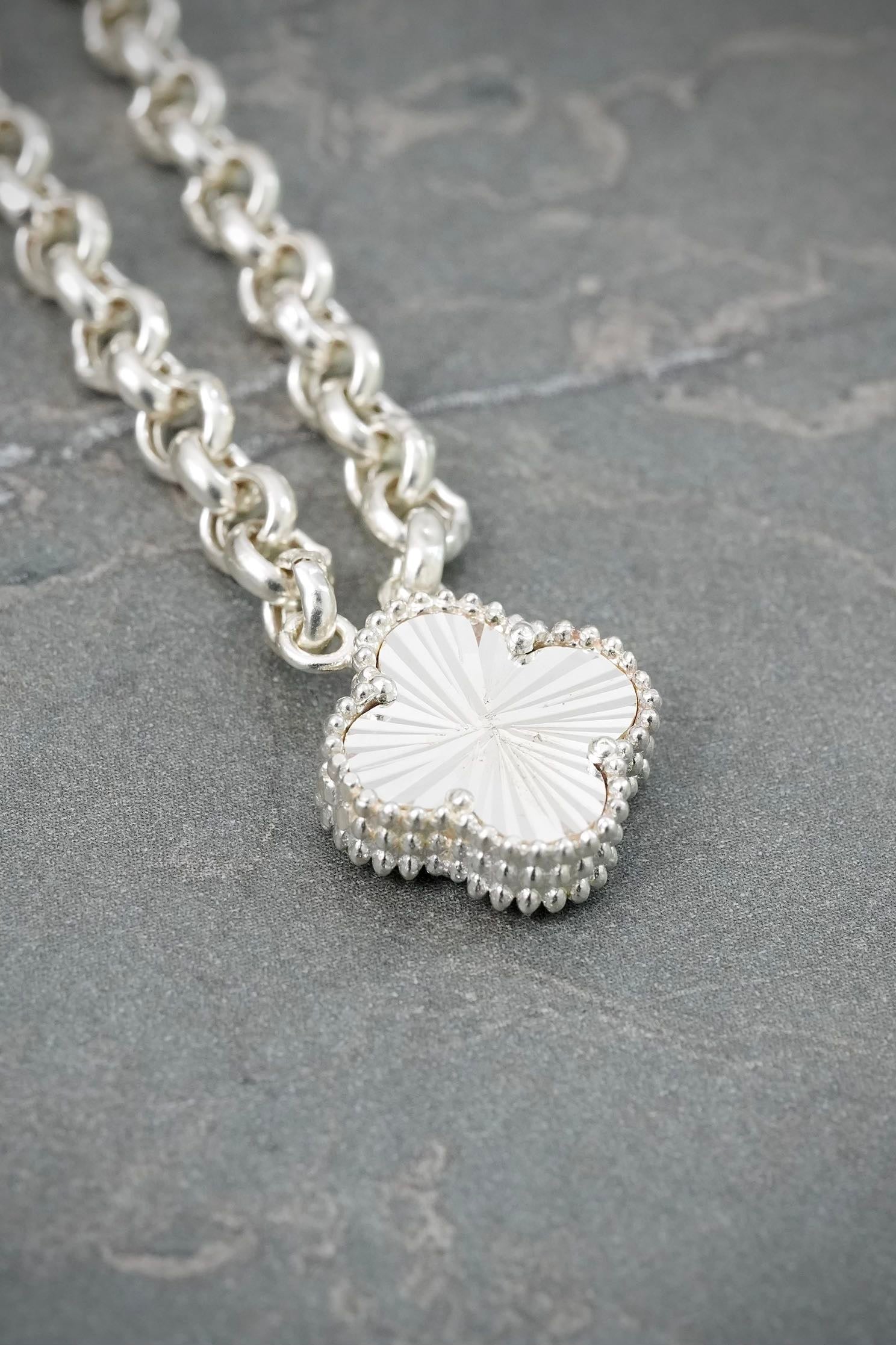 Cadena Lucky Clover Diamantada 12.1gr / 55cm / 4.5mm — Plata 925