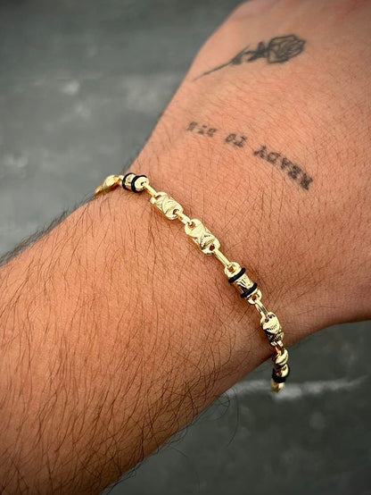 Pulso rustico rx 4.55gr / Largo 21.5cm / Oro Amarillo (Joya) M