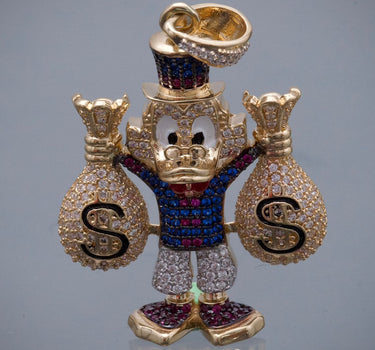 Dije tio rico son swarovski 15.1gr / Largo 4.8cm / Oro Amarillo Nac M