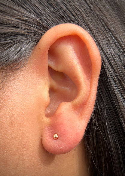 Topos media bola diamantado 3mm 0.4gr / Oro Rosado Nac B