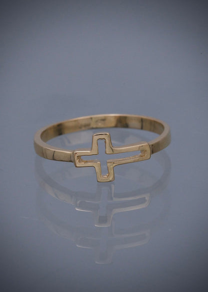 Anillo cruz 1.55gr / TALLA 6 / Oro Amarillo Nac M