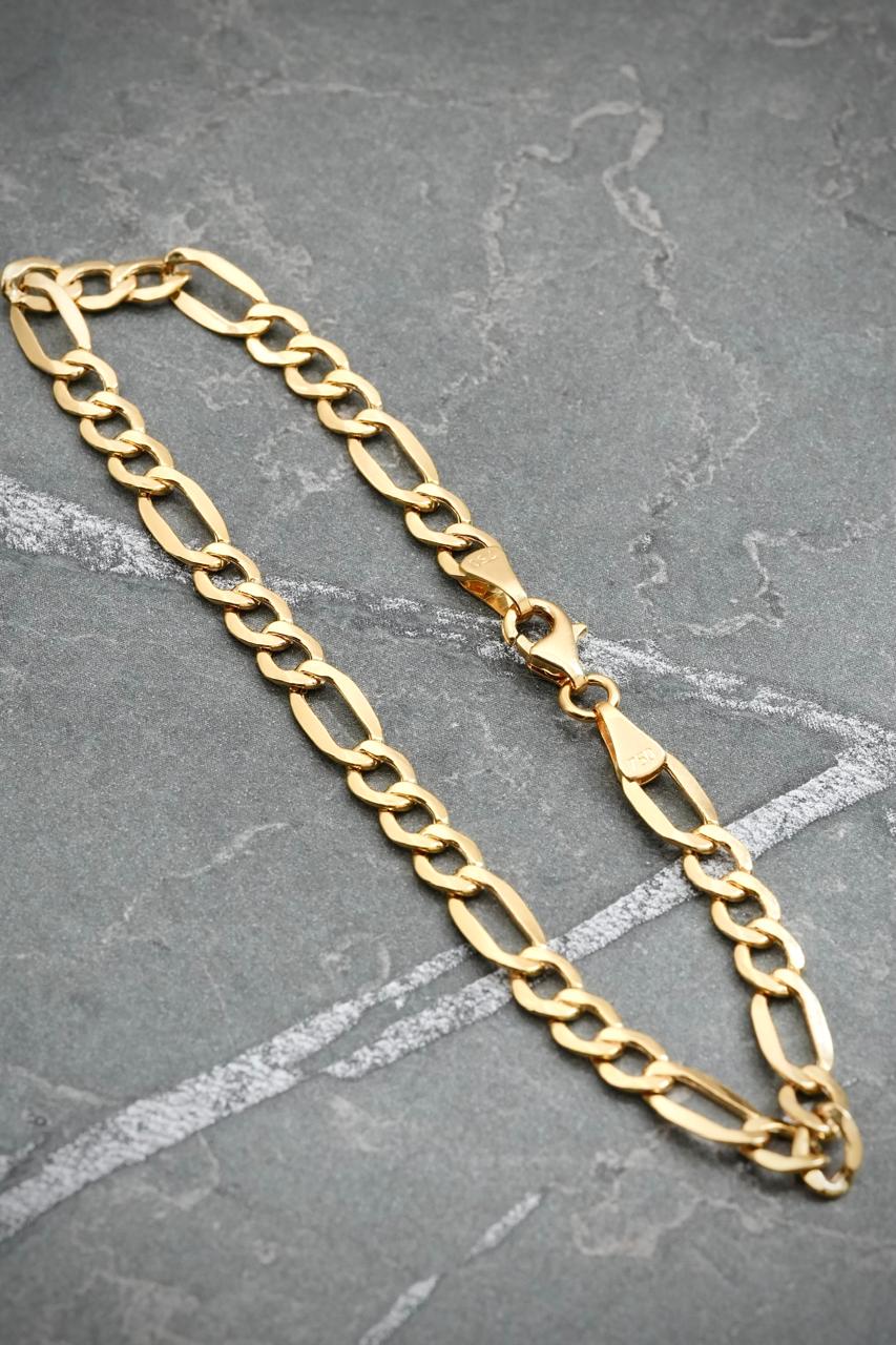 Pulso Figaro 3.1gr / 19cm / 4.8mm — Oro Amarillo