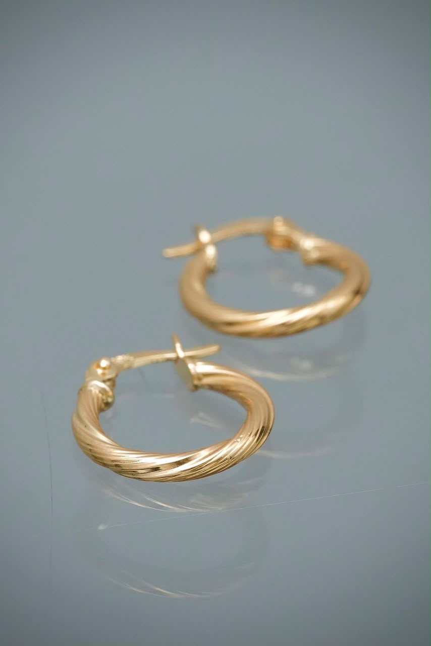 Candongas Entorchadas 1.5gr / 1.6cm / 2.5mm — Oro Amarillo