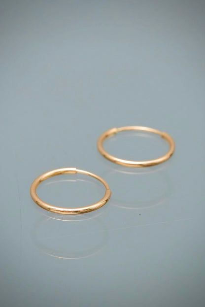 Candongas Lisas 0.5gr / 1.2cm / 1mm — Oro Amarillo