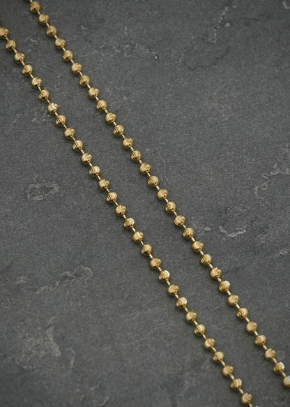 Cadena Militar Diamantada 8.25gr / 60cm / 2mm — Oro Amarillo
