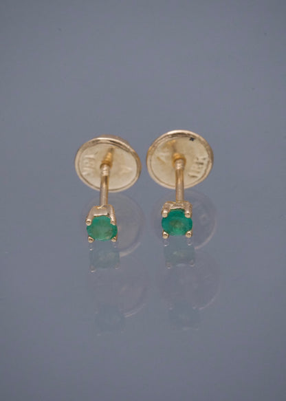 Topos con 12pts de Esmeralda 0.5gr / 0.2cm / 2.5mm — Oro Amarillo