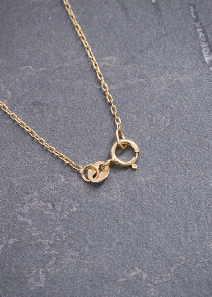 Cadena con Dije 10pts de Esmeralda 1.7gr / 45cm / 0.7mm — Oro Amarillo