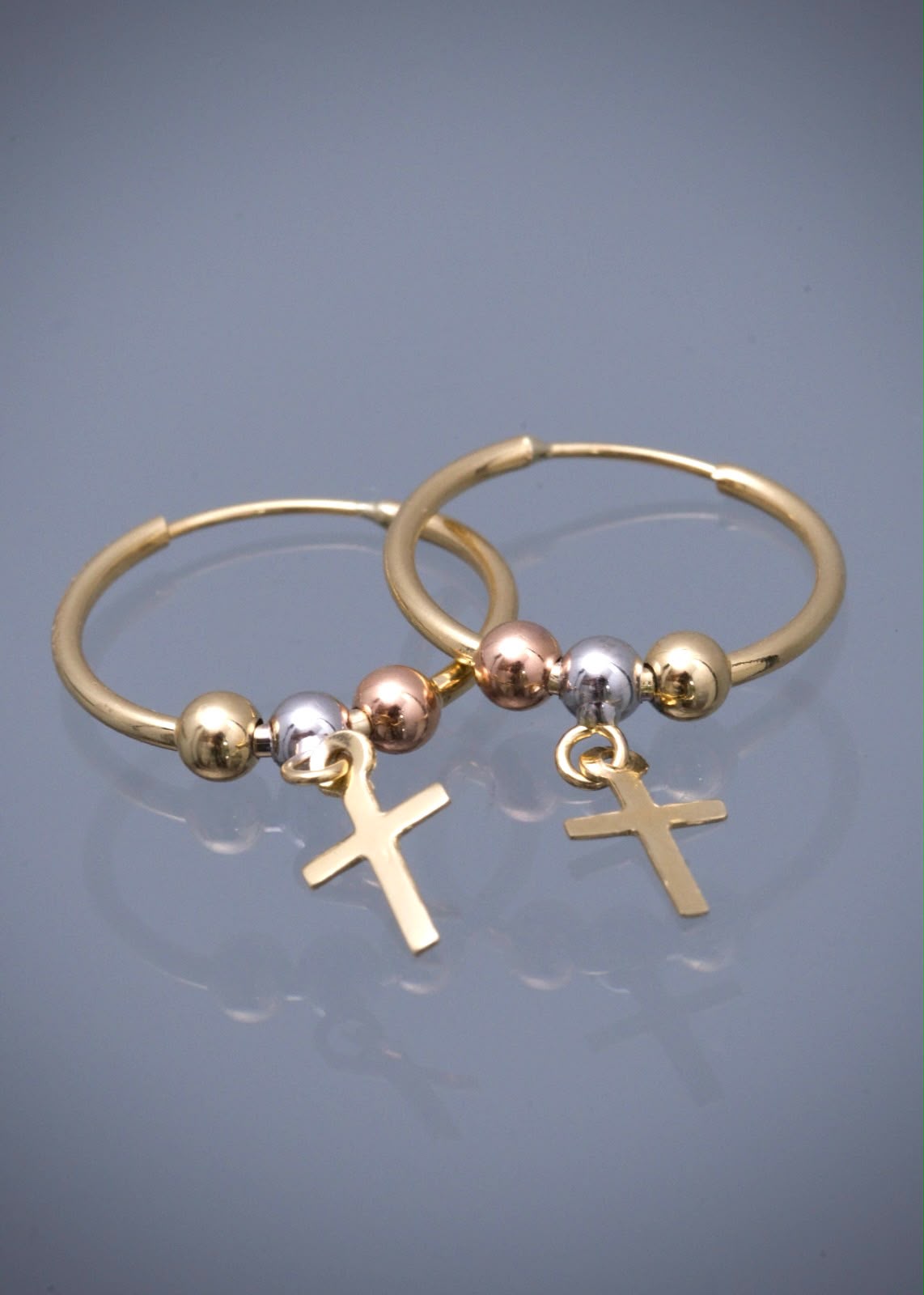 Candongas Cruz 1gr / 2.6cm / 1.2mm — Tres Oros