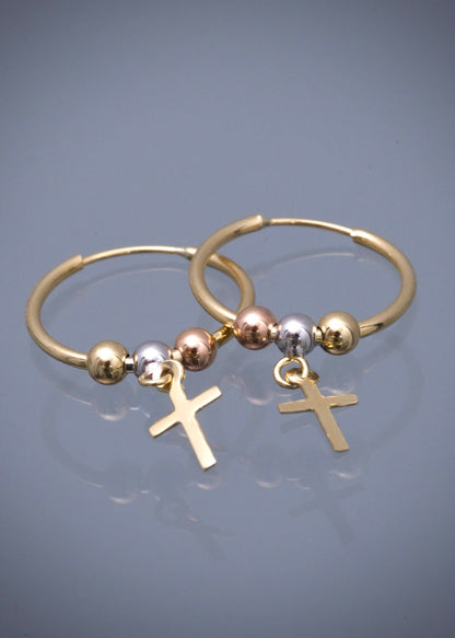 Candongas Cruz 1gr / 2.6cm / 1.2mm — Tres Oros