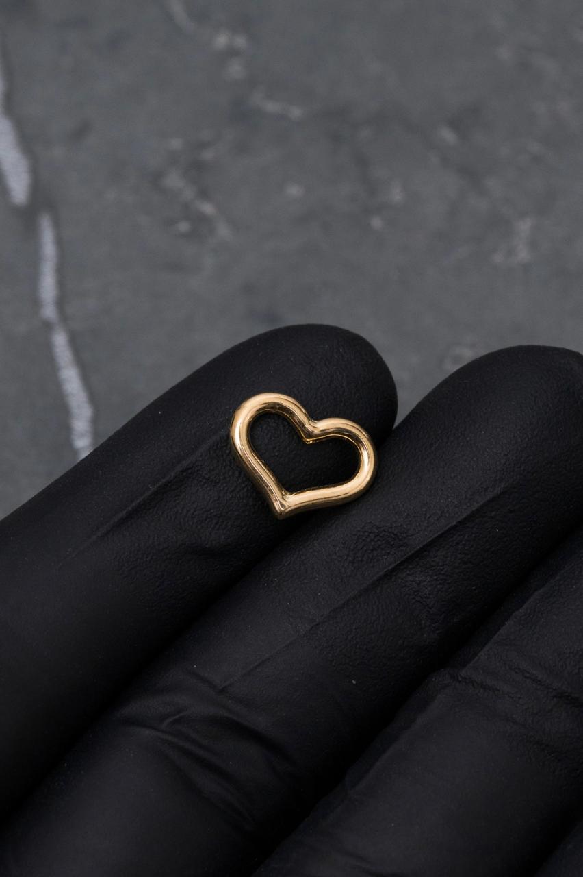 Herraje corazon 0.35gr / Largo 1.3cm / Oro Amarillo Nac B