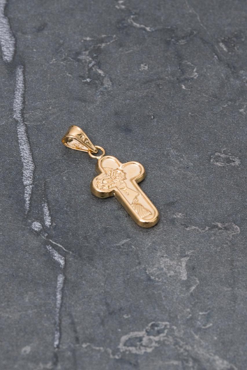 Dije cruz con cristo 0.8gr / Largo 2.7cm — Oro Amarillo