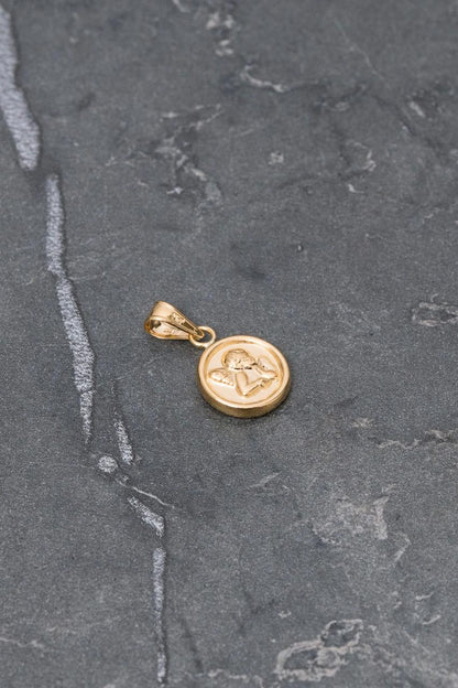 Dije medalla de angel 0.55gr / Largo 1.7cm — Oro Amarillo