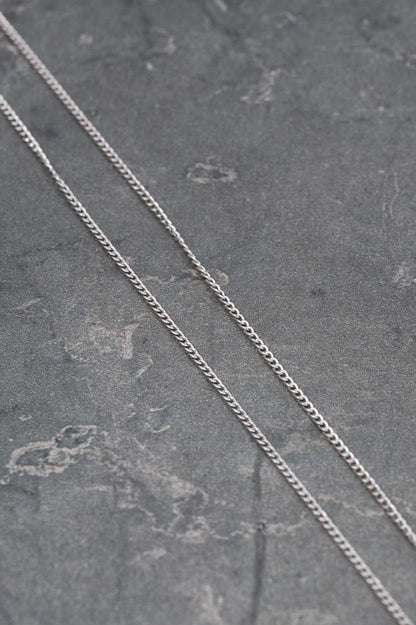 Cadena mini cubana 0.9gr / Largo 45cm / Oro Blanco italy +3 M