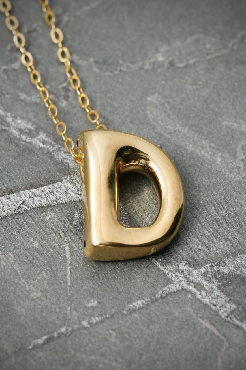 Set Cadena Aro Seguido Dije Letra D 1.35gr / Largo 45cm / Oro Amarillo Italy +3 B