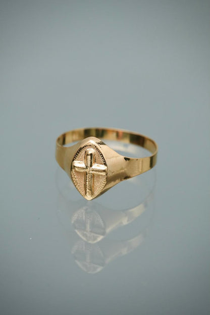 Anillo Cruz 1.5gr / Talla 9 — Oro Amarillo