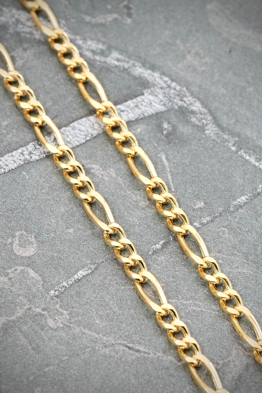 Cadena Figaro 6.65gr / 60cm / 3mm — Oro Amarillo