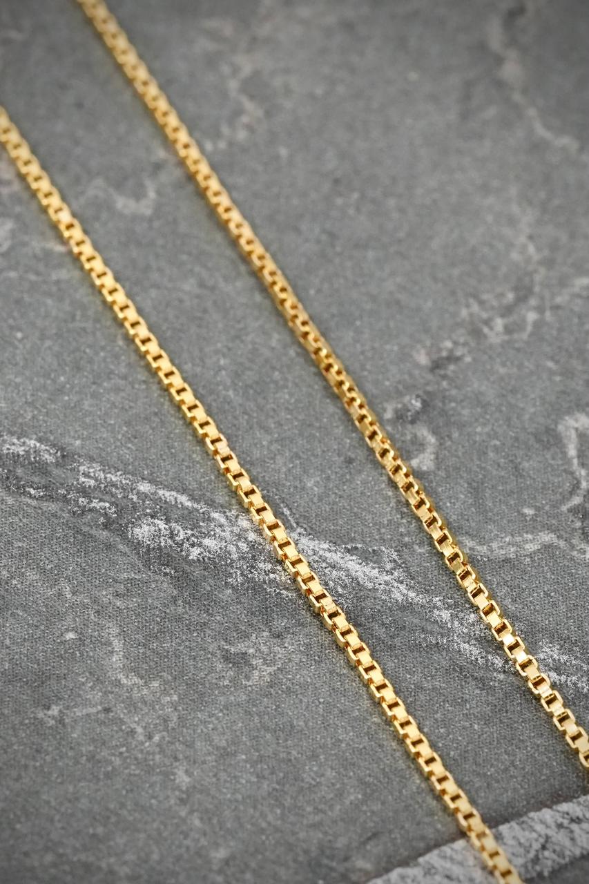 Cadena Veneciana 3.75gr / 50cm / 1mm — Oro Amarillo