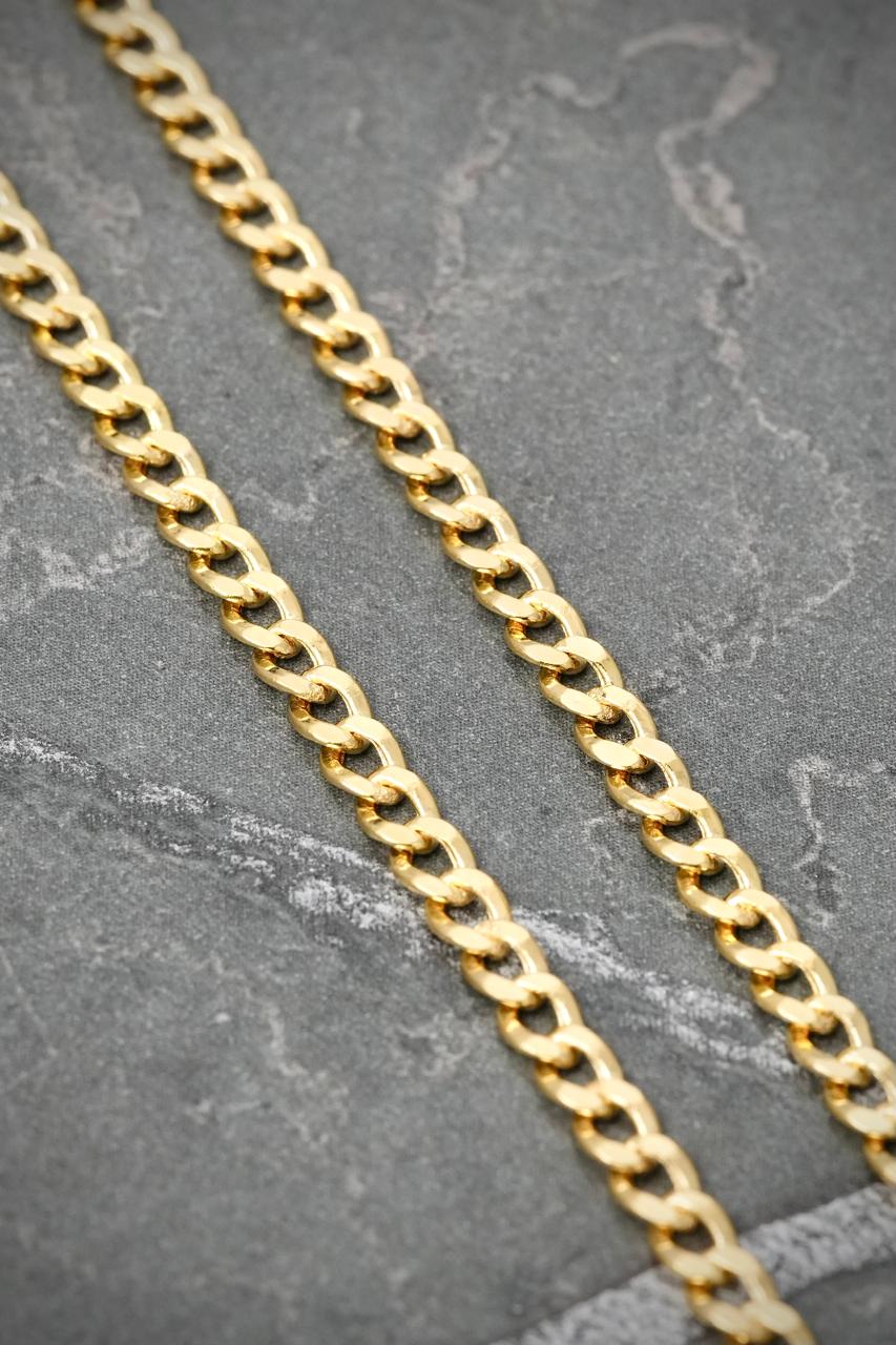 Cadena Cubana 3.75gr / 70cm / 2.3mm — Oro Amarillo