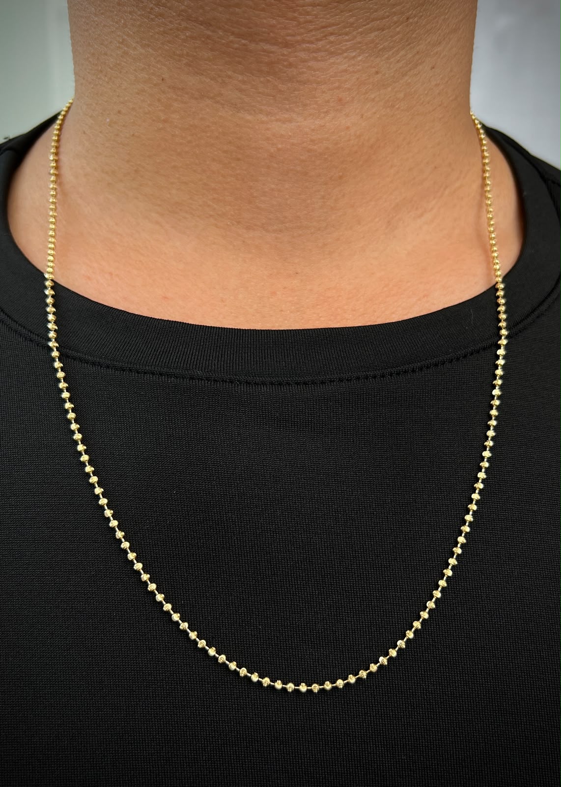 Cadena Militar Diamantada 8.25gr / 60cm / 2mm — Oro Amarillo