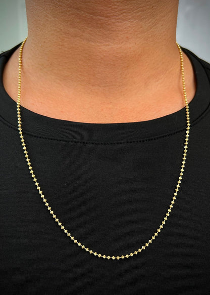 Cadena Militar Diamantada 8.25gr / 60cm / 2mm — Oro Amarillo