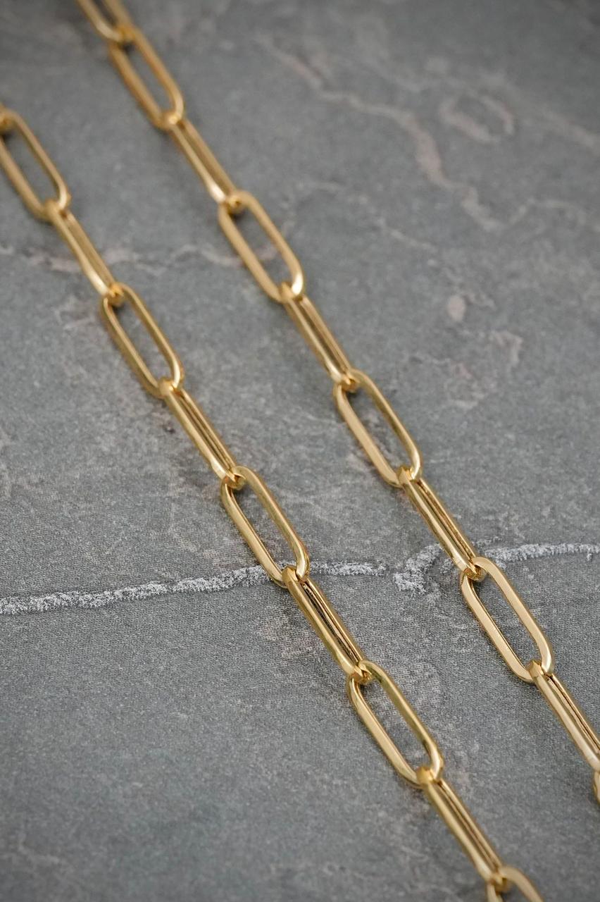 Cadena Paper Clip 3.4gr / 45cm / 2.9mm — Oro Amarillo